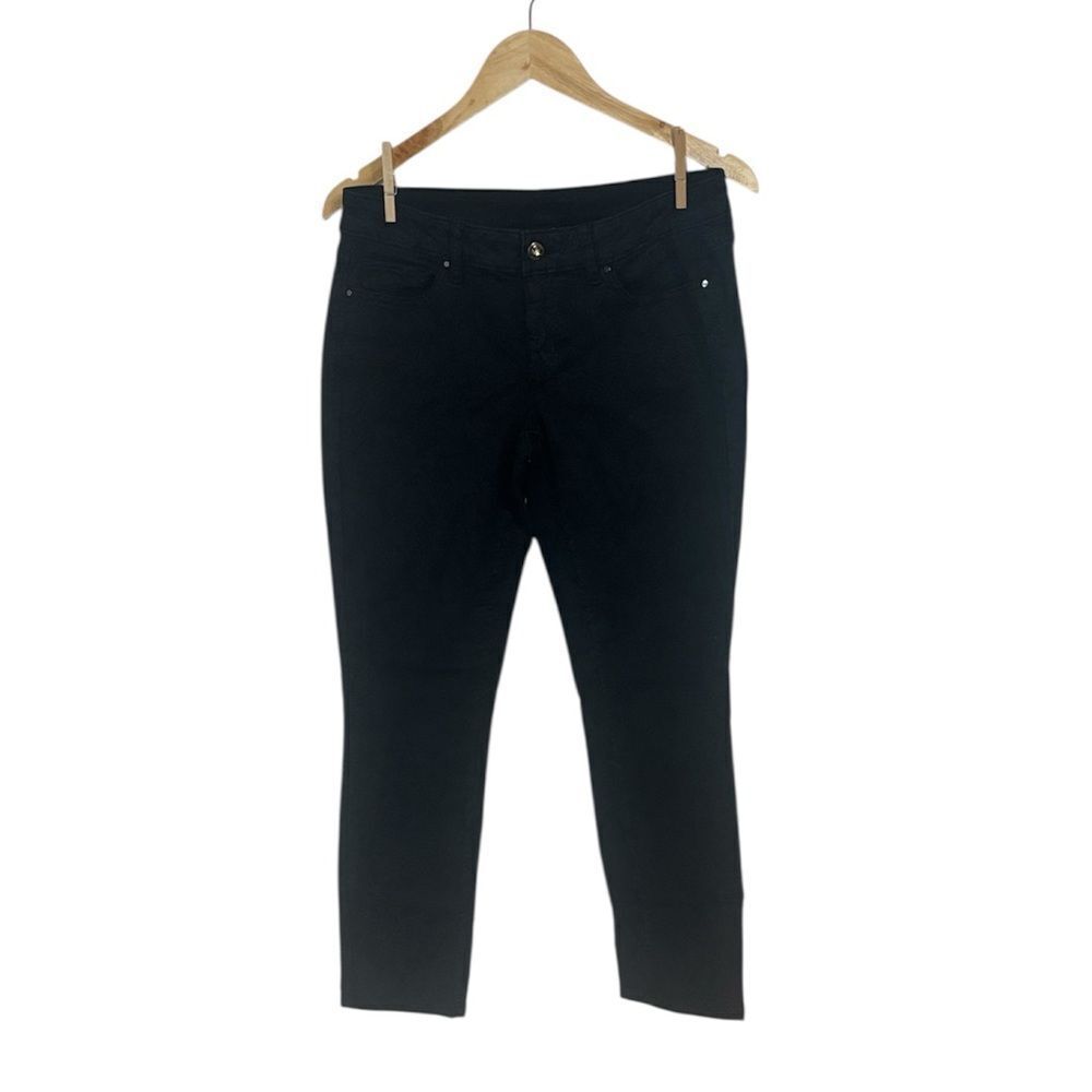 Cachè Women’s Black and Blue printed Trousers, Pants, 6